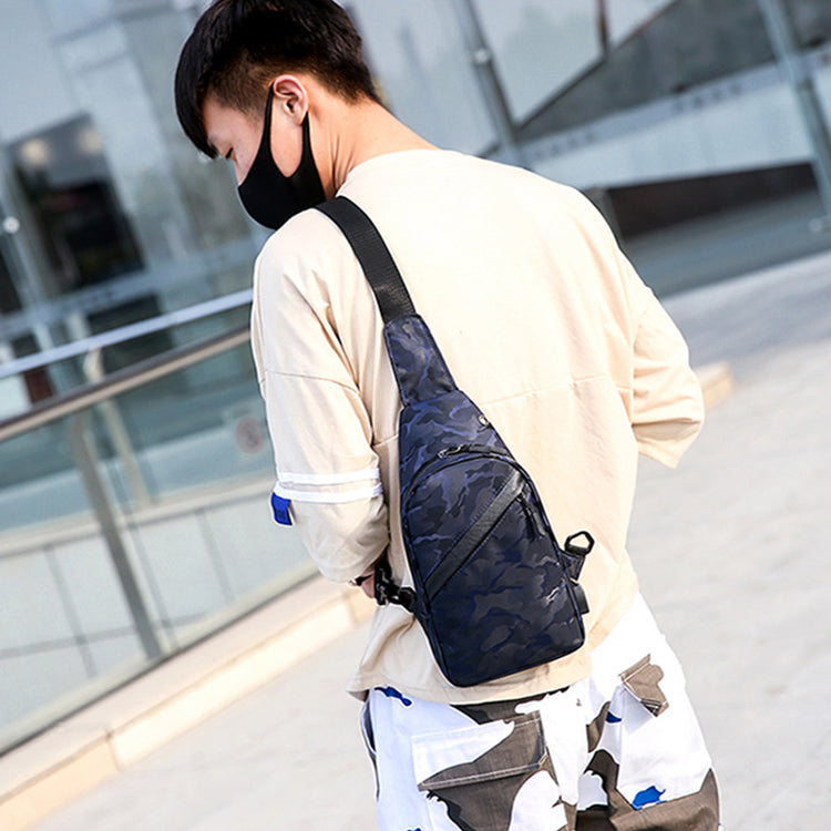 Sac Bandoulière Camouflage Homme bleu