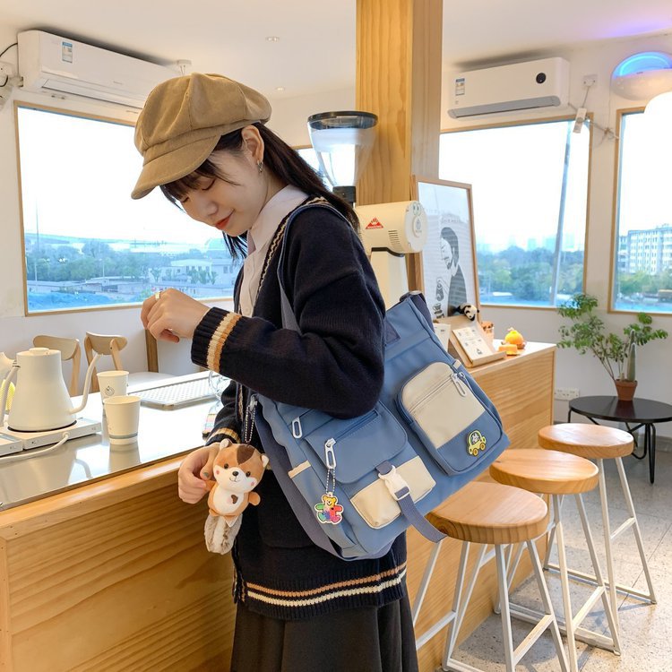 Sac Bandoulière Nylon Femme bleu