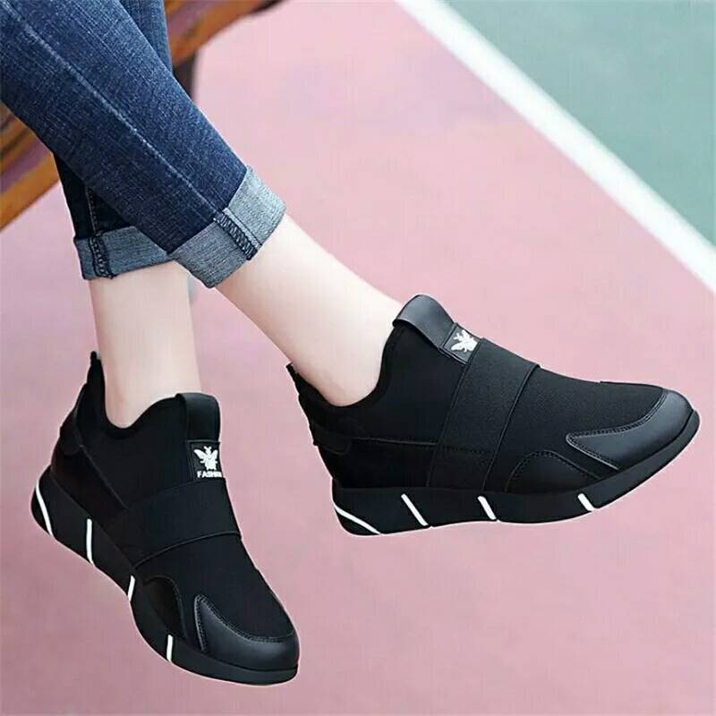 Chaussures Décontractées Femme noires style coréen