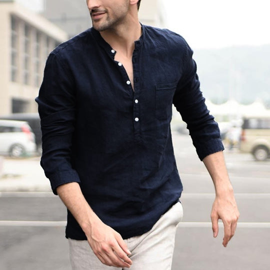 Chemise Homme Manches Longues bleu marine