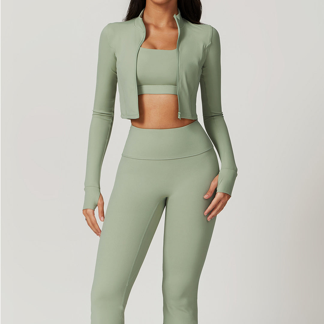 Ensemble Sport Femme 3 Pièces vert clair
