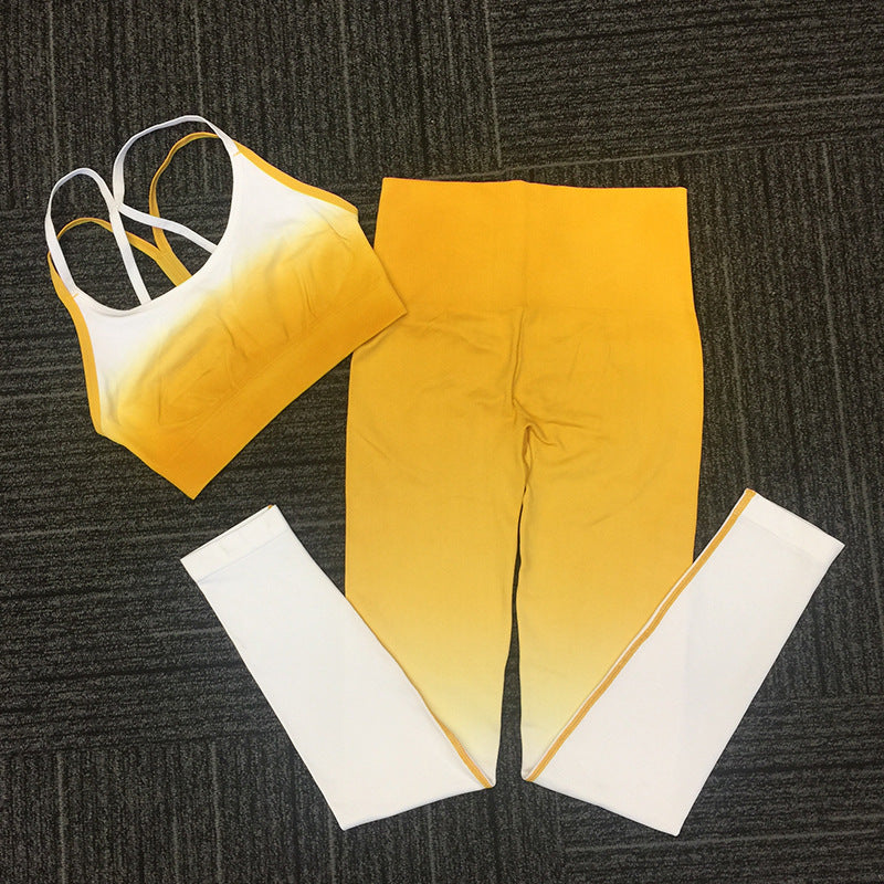 Ensemble Yoga Femme Dégradé jaune
