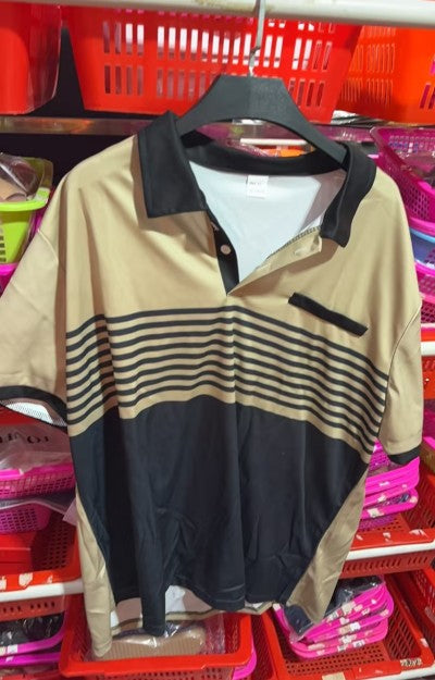 Chemise Homme Rayée kaki