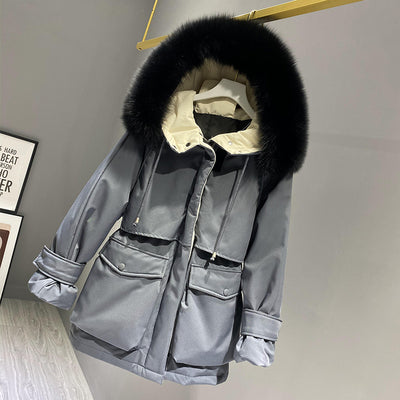 Doudoune Femme gris et noir