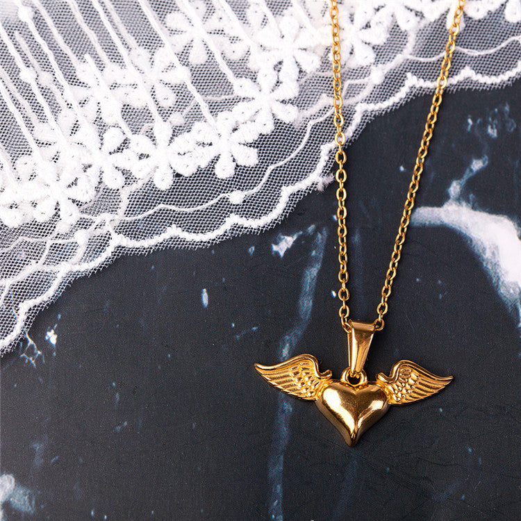 Collier Femme Cœur Ailes bijou féminin