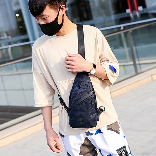 Sac Bandoulière Camouflage Homme bleu