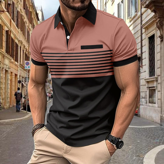 Chemise Homme Rayée pêche