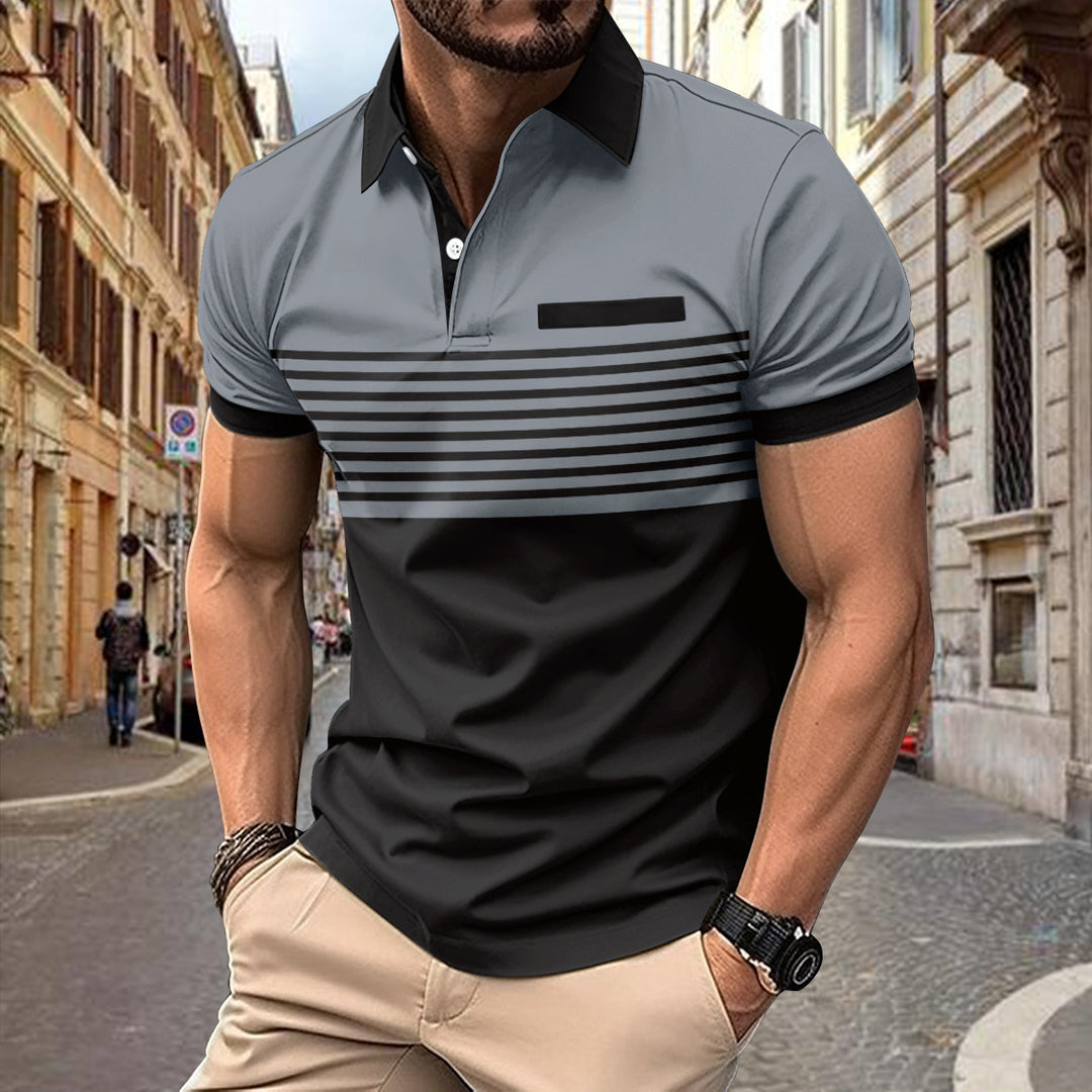 Chemise Homme Rayée gris foncé