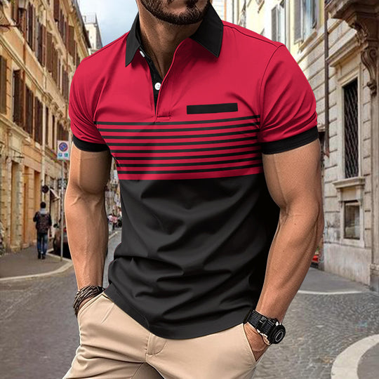 Chemise Homme Rayée rouge clair
