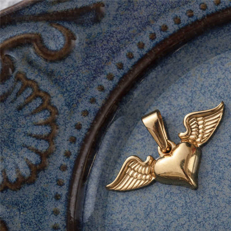 Collier Femme Cœur Ailes bijou féminin
