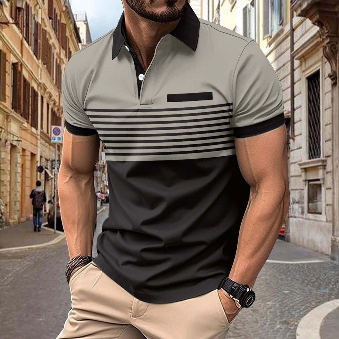 Chemise Homme Rayée Kaki Foncé