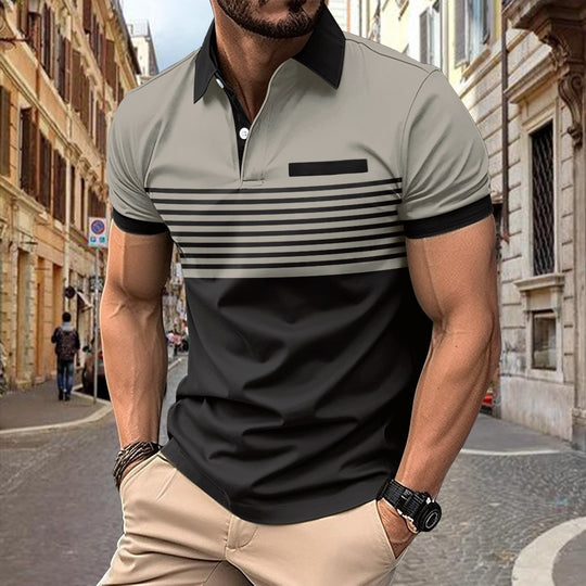 Chemise Homme Rayée Kaki Foncé