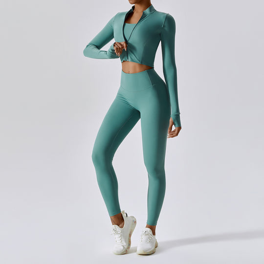 Ensemble Sport Femme 3 Pièces vert