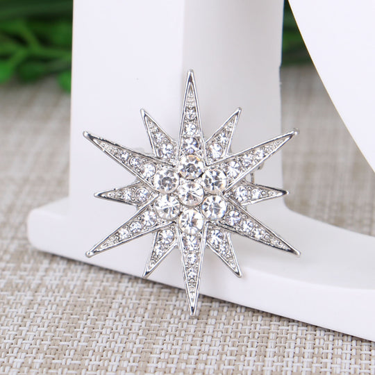 Broche Unisexe design élégant effet diamant