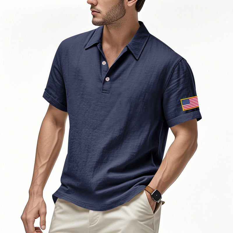 Chemise Homme Lin bleu foncée