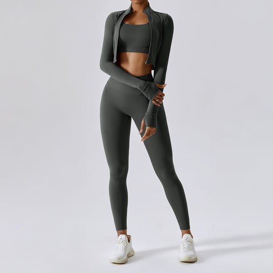 Ensemble Sport Femme 3 Pièces vert  foncé
